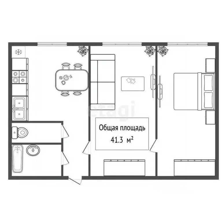 2-к кв. Новосибирская область, Новосибирск ул. Журавлева, 11 (41.3 м) - Фото 2
