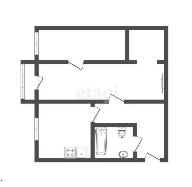 2-комнатная квартира: Тула, улица Пархоменко, 40 (43.3 м) - Фото 1