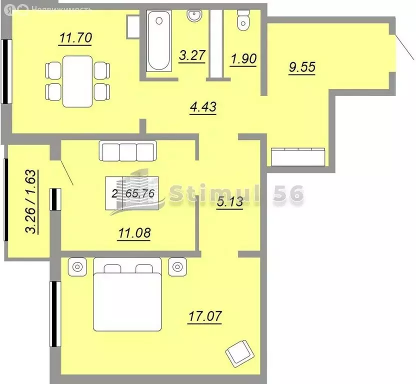 2-комнатная квартира: Оренбург, улица Юркина, 10 (65.8 м) - Фото 0