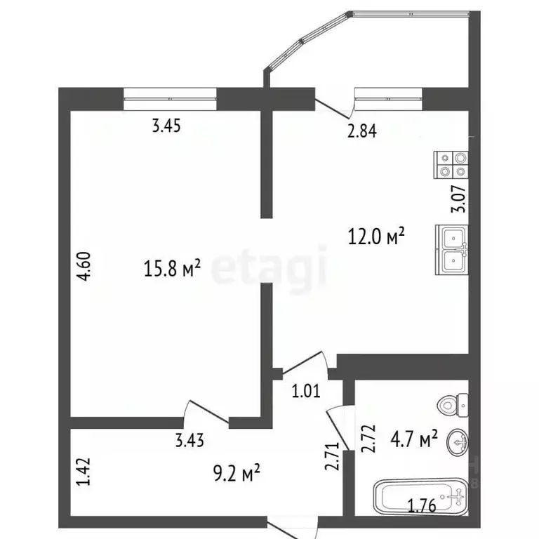 1-к кв. Московская область, Электросталь просп. Ленина, 08А (37.4 м) - Фото 2