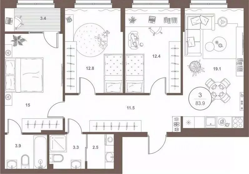 3-к кв. Пензенская область, Пенза Арбеково жилрайон, Дальнее Арбеково ... - Фото 1