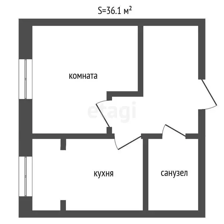 1-комнатная квартира: Ялуторовск, улица Свободы, 238 (36.1 м) - Фото 1