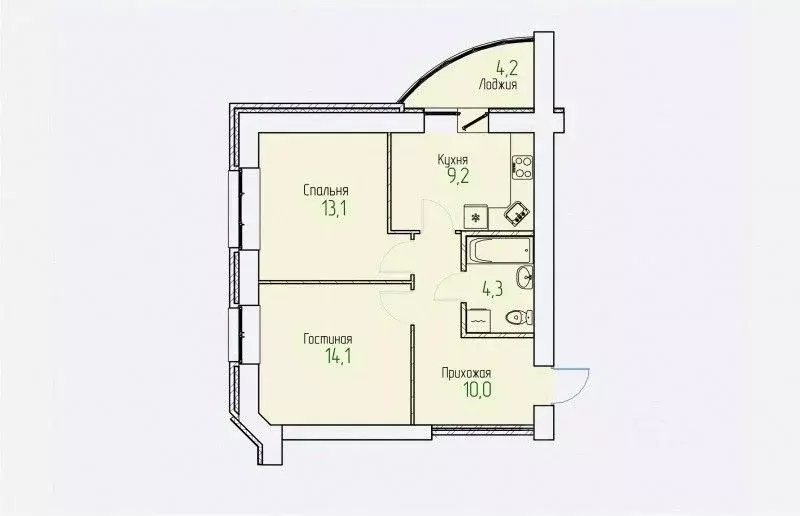 2-к кв. Кировская область, Киров Мурашинский проезд, 7 (53.3 м) - Фото 0