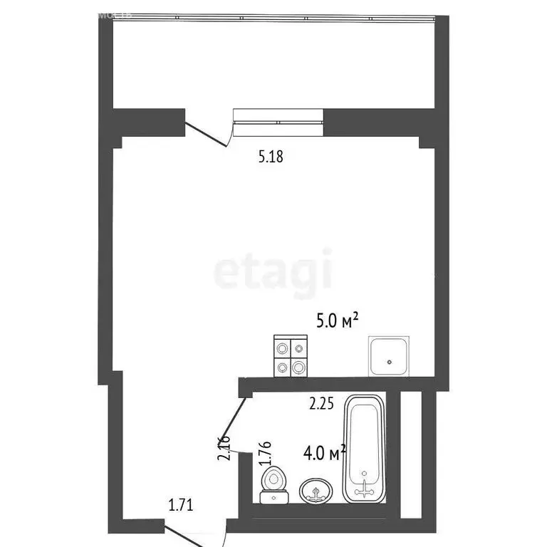 Квартира-студия: Тюмень, Кремлёвская улица, 112к1 (26.5 м) - Фото 1