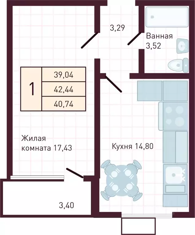 1-к кв. Чувашия, Новочебоксарск Советская ул., поз1 (40.74 м) - Фото 1