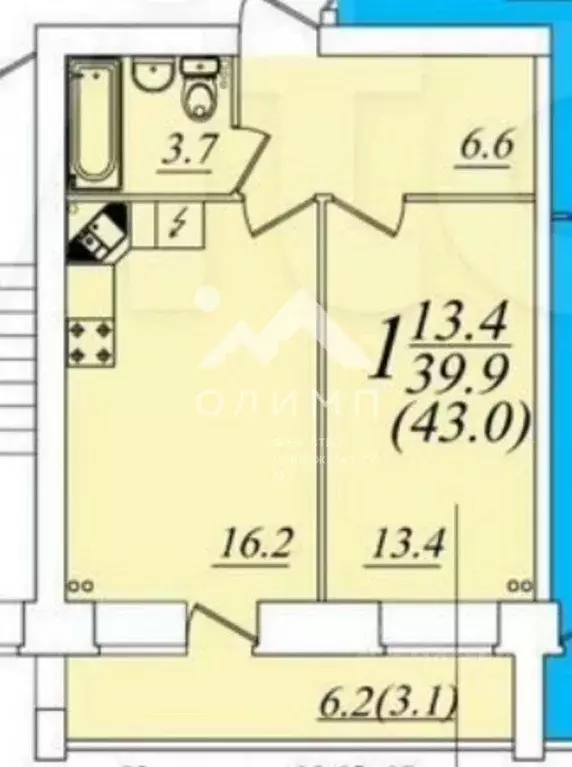 1-к кв. Вологодская область, Вологда Новгородская ул., 36 (43.0 м) - Фото 2