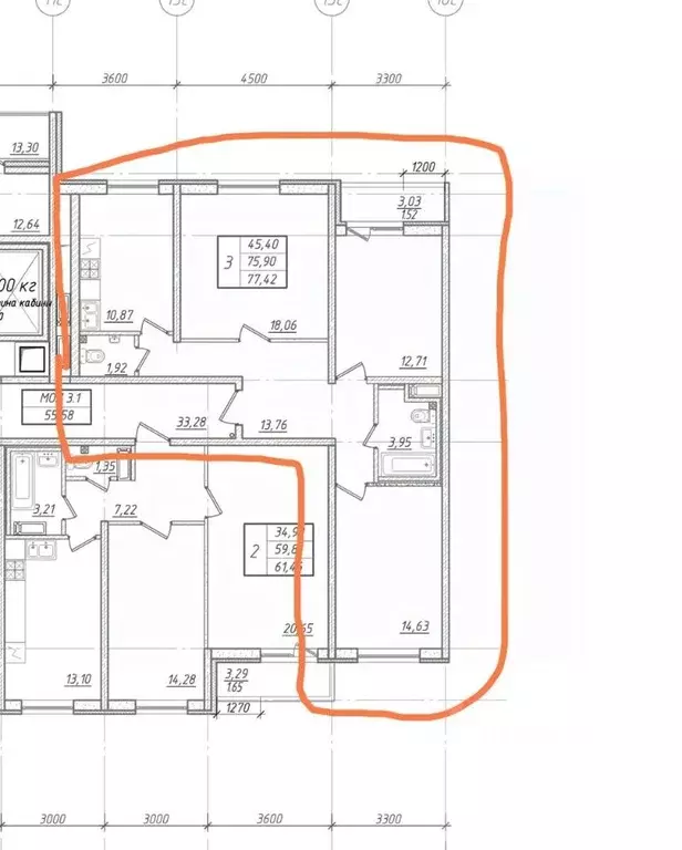 3-к кв. Санкт-Петербург Ленинский просп., 68 (77.5 м) - Фото 2