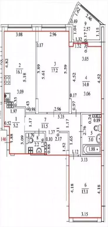 3-к кв. Свердловская область, Екатеринбург ул. Азина, 22/2 (84.0 м) - Фото 0