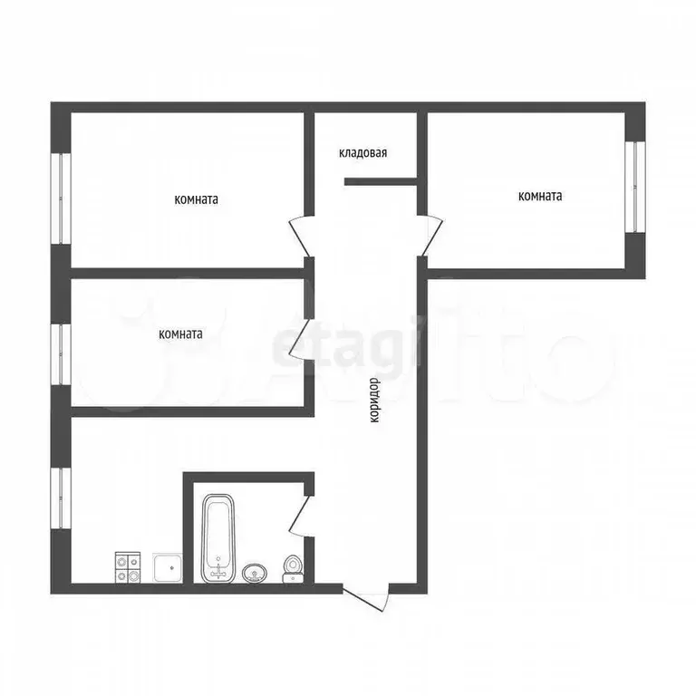 3-к. квартира, 55 м, 1/4 эт. - Фото 0