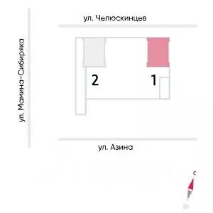 1-к кв. Свердловская область, Екатеринбург Центральный жилрайон, Азина ... - Фото 1