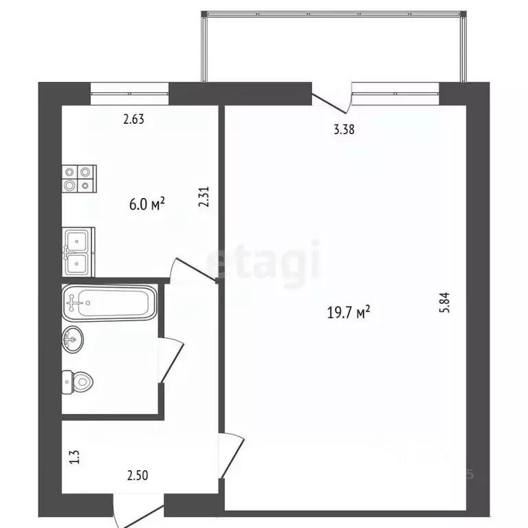 1-к кв. Алтайский край, Новоалтайск ул. Анатолия, 37 (35.9 м) - Фото 2