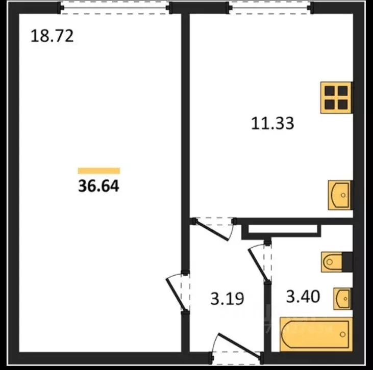 1-к кв. Крым, Евпатория ул. Чапаева, 28 (36.64 м) - Фото 1