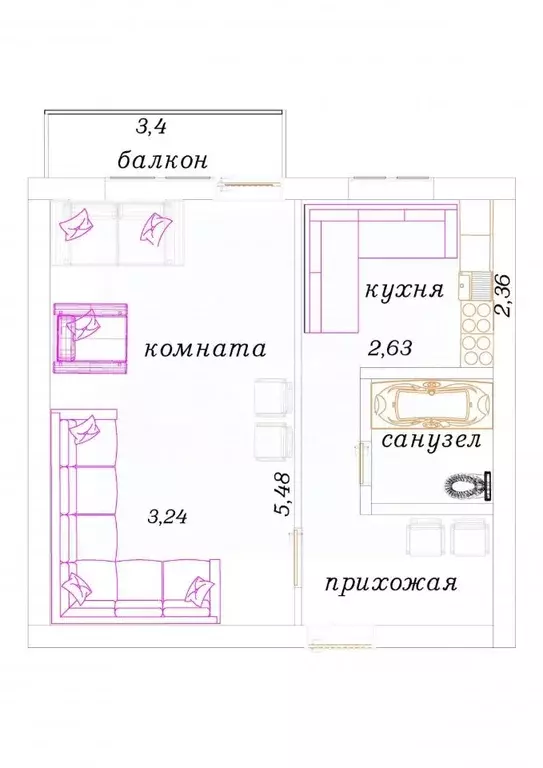 1-к кв. Московская область, Рошаль ул. Свердлова, 8 (32.3 м) - Фото 2