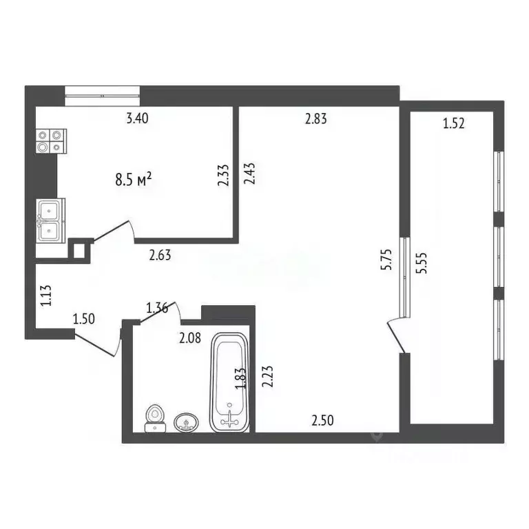 1-к кв. Севастополь ул. Комбрига Потапова, 21 (31.9 м) - Фото 0