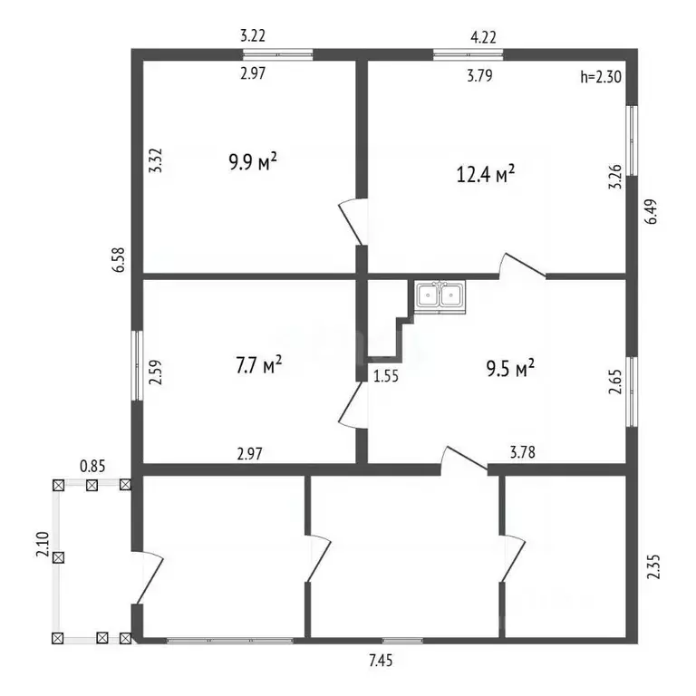 Дом в Алтайский край, Барнаул ул. Фомина, 129 (50 м) - Фото 2