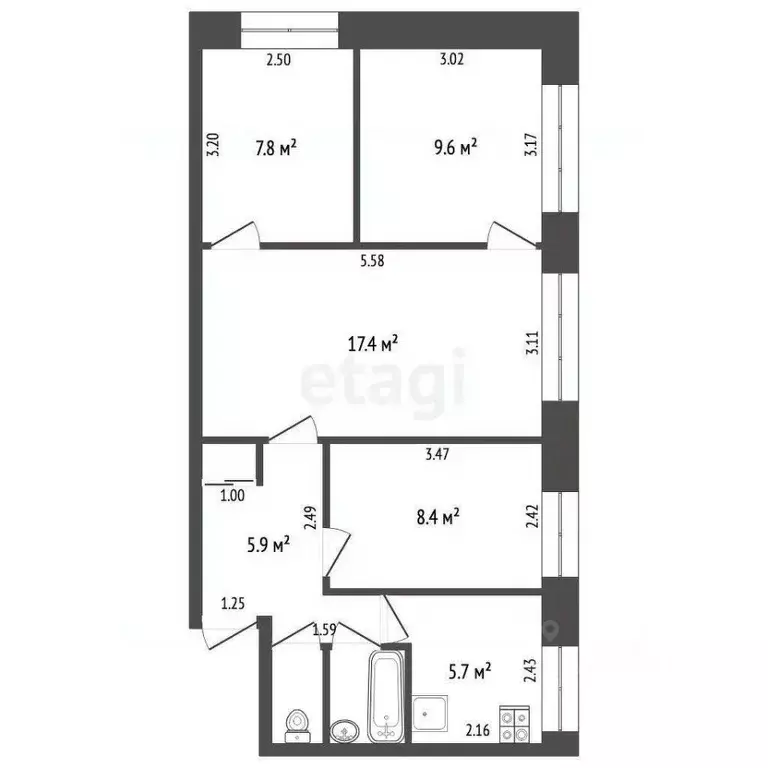 4-к кв. Удмуртия, Ижевск ул. Карла Маркса, 429 (58.7 м) - Фото 2