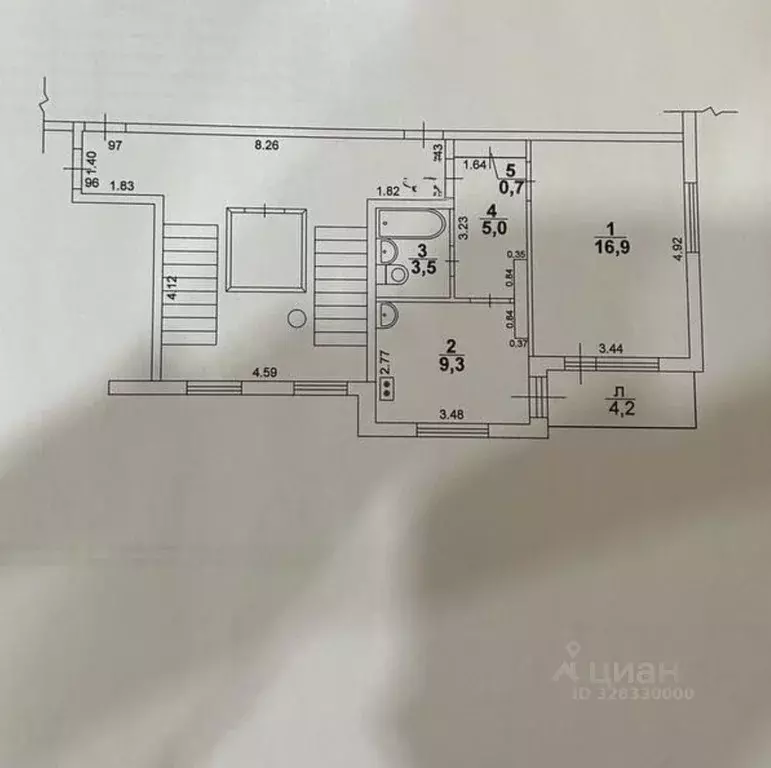 1-к кв. Самарская область, Новокуйбышевск ул. Свердлова, 5А (37.5 м) - Фото 2