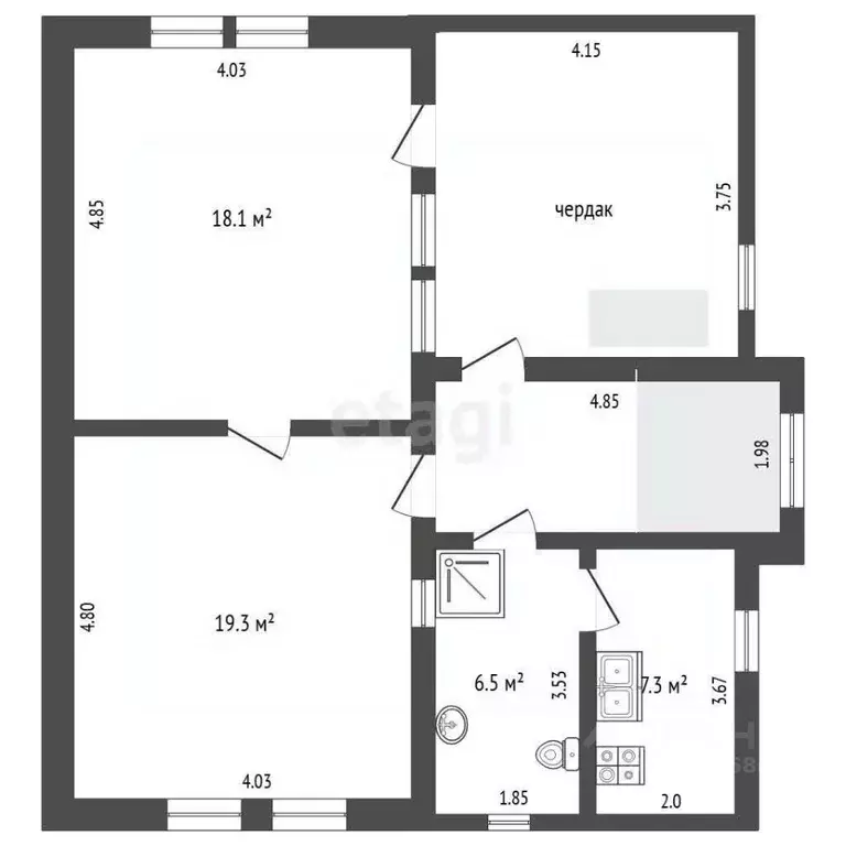 2-к кв. Калининградская область, Полесск Заводская ул., 27 (51.2 м) - Фото 2