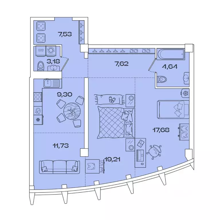 2-к кв. Иркутская область, Иркутск наб. Верхняя (80.89 м) - Фото 1