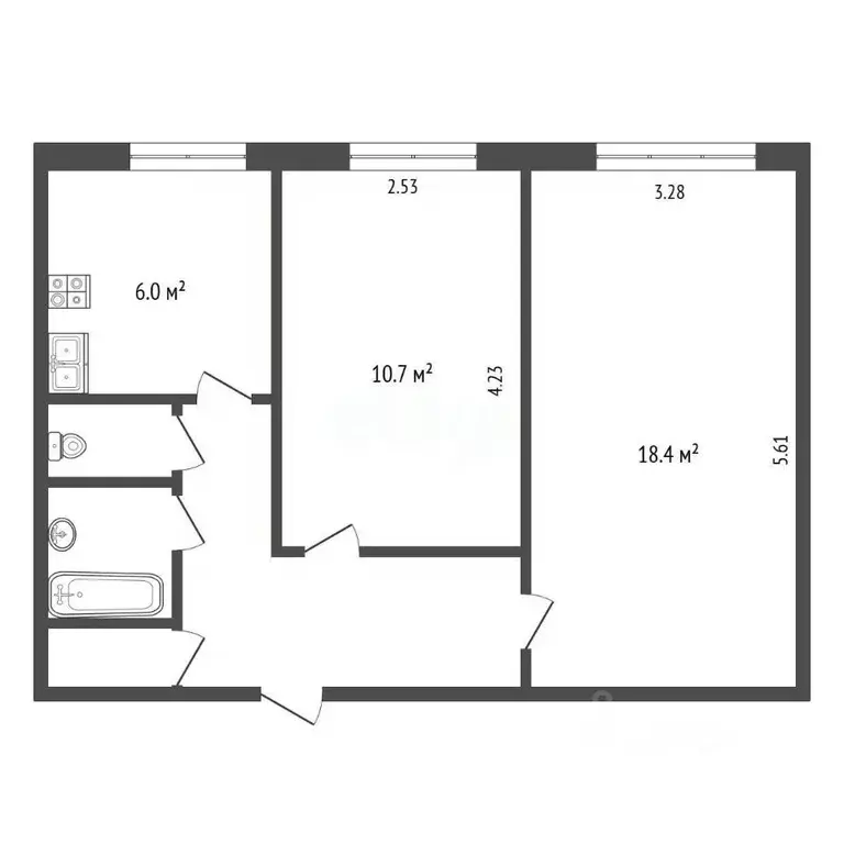 2-к кв. Москва Сумская ул., 6К4 (43.2 м) - Фото 2