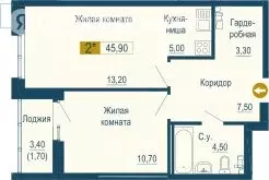 2-комнатная квартира: Екатеринбург, улица Сварщиков (47.6 м) - Фото 1