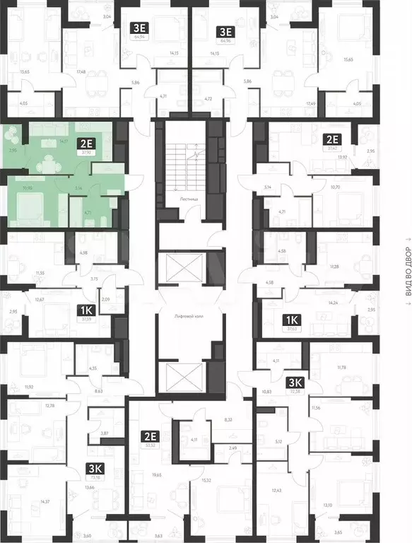 1-к. квартира, 36,5 м, 2/25 эт. - Фото 1