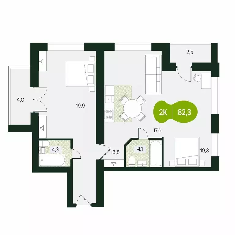 2-к кв. Забайкальский край, Чита ул. Токмакова, 30 (82.3 м) - Фото 1