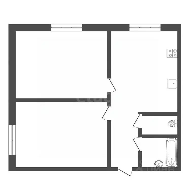2-к кв. Тульская область, Богородицк Западный мкр, 4 (41.2 м) - Фото 2
