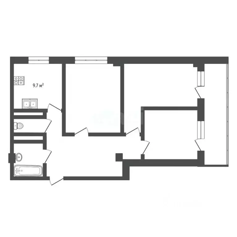 3-к кв. Ростовская область, Ростов-на-Дону ул. Нансена, 93с1 (72.0 м) - Фото 2