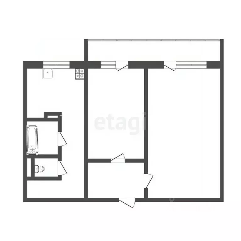 2-к кв. Томская область, Томск ул. 19-й Гвардейской Дивизии, 15 (53.5 ... - Фото 2
