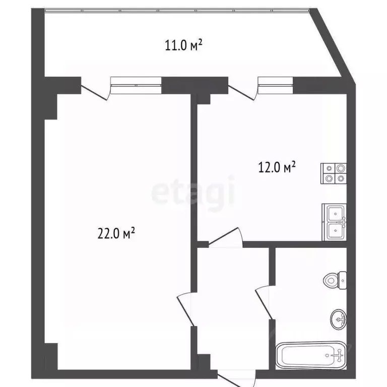 1-к кв. Севастополь ул. Маячная, 50 (54.6 м) - Фото 2