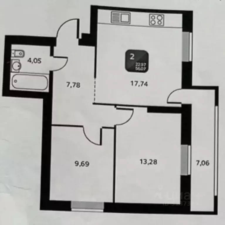 2-к кв. Башкортостан, Уфа Пекинская ул., 23 (59.5 м) - Фото 2