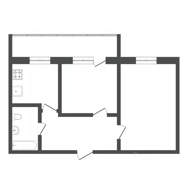 2-к кв. Тюменская область, Тюмень ул. Баумана, 112 (45.6 м) - Фото 2