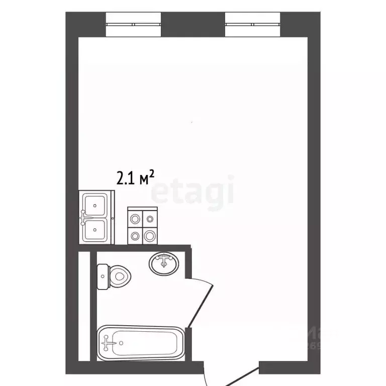 Студия Москва Автомобильный проезд, 4 (22.1 м) - Фото 2