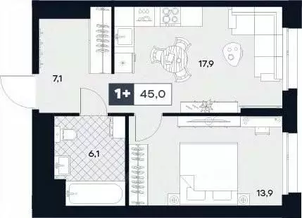 1-к кв. Москва Лодочная ул., 27К2 (45.0 м) - Фото 0