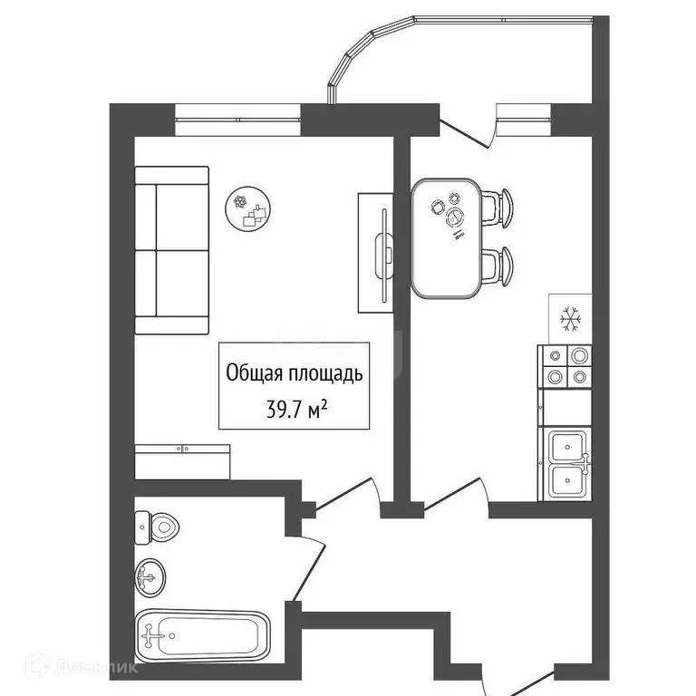 Продаётся 1-к квартира, 39.7 м - Фото 1