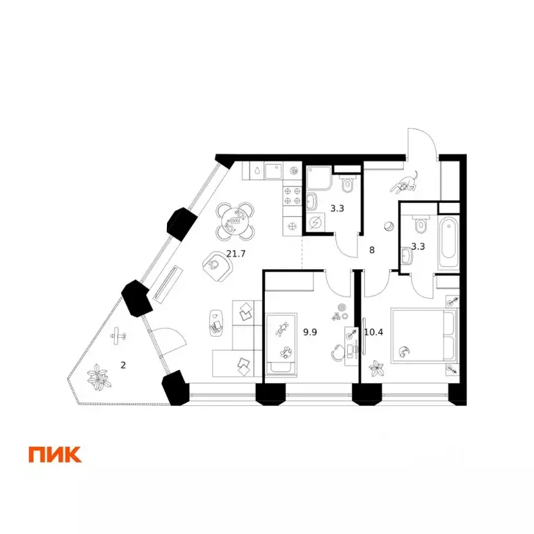 2-к кв. Москва Котляковская ул., 9 (58.6 м) - Фото 1