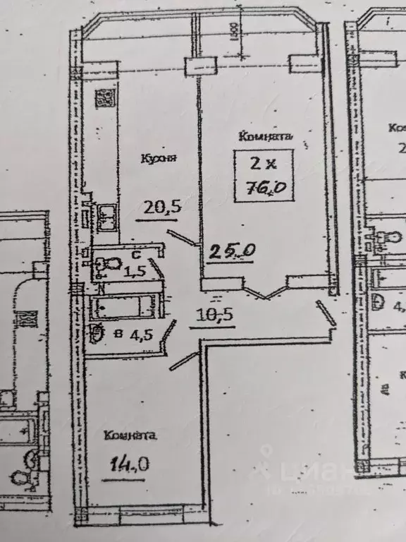 2-к кв. Ставропольский край, Пятигорск Первомайский пер., 11к2 (76.0 ... - Фото 1
