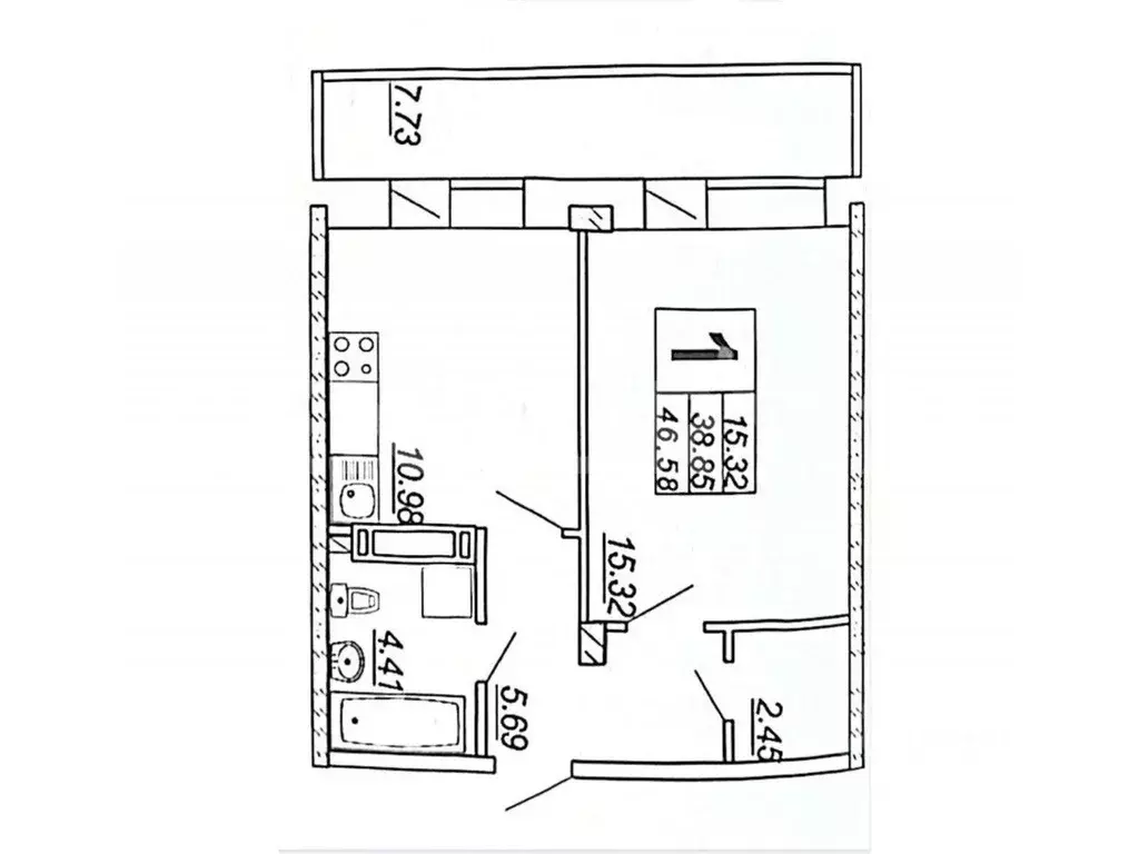 1-к кв. Чувашия, Чебоксары ул. Энергетиков, 6 (46.58 м) - Фото 1