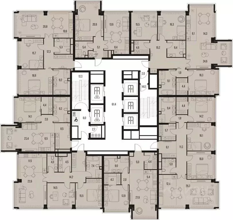 2-к кв. Москва Летниковская ул., 11к1 (68.1 м) - Фото 1