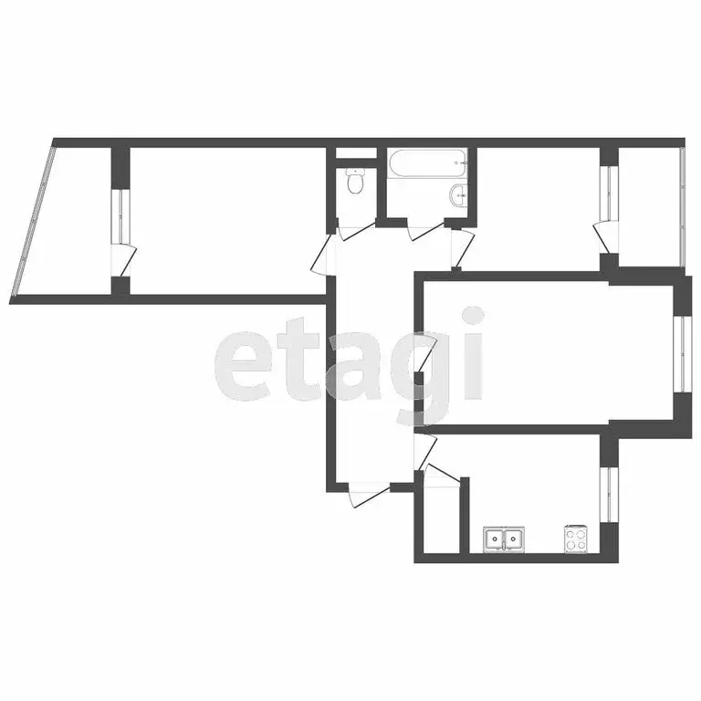 3-комнатная квартира: Симферополь, Ковыльная улица, 78 (60 м) - Фото 1