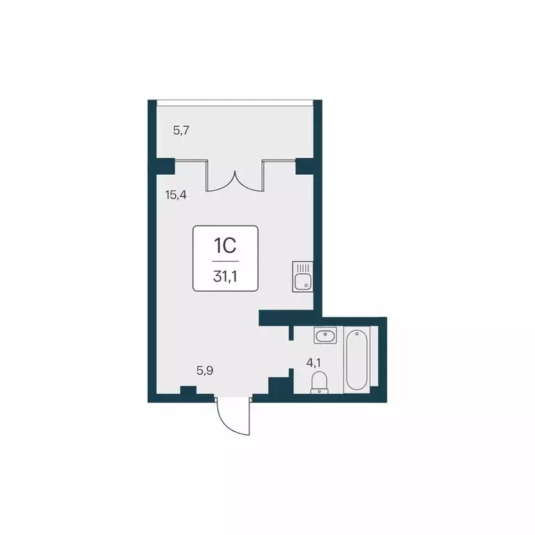 Квартира-студия: Алупка, Севастопольское шоссе, 6Ак2 (31.1 м) - Фото 1