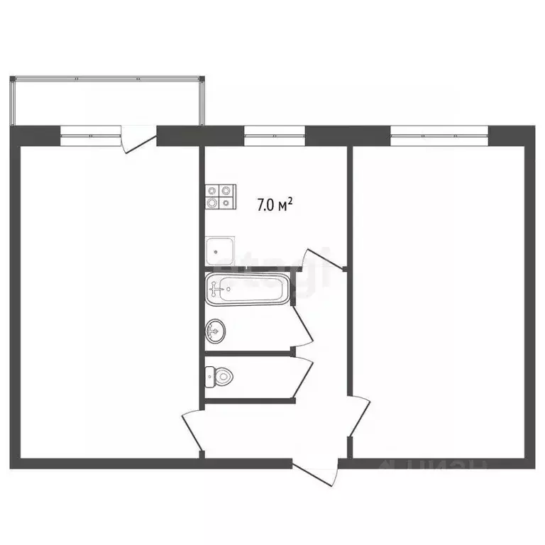2-к кв. Нижегородская область, Выкса Юбилейный мкр, 3 (42.6 м) - Фото 1