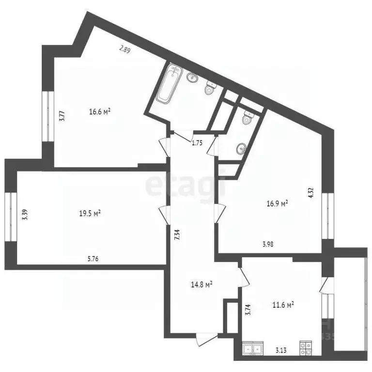 3-к кв. Московская область, Мытищи ул. Кадомцева, 4 (85.5 м) - Фото 1