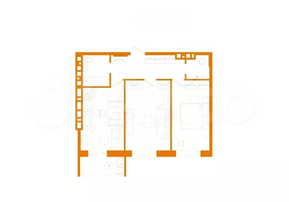2-к. квартира, 60 м, 13/25 эт. - Фото 0