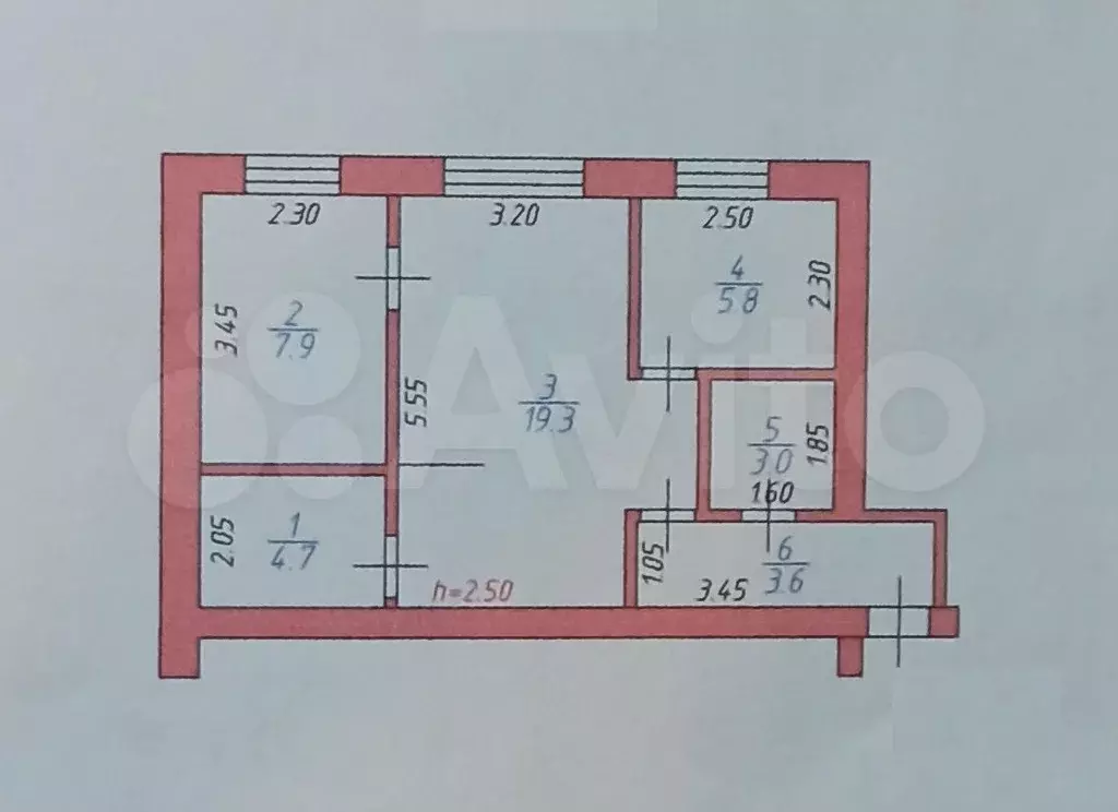 2-к. квартира, 45 м, 1/2 эт. - Фото 0