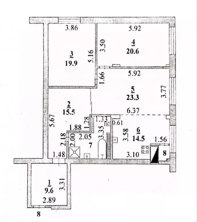 3-к кв. Липецкая область, Липецк ул. Гоголя, 31 (112.5 м) - Фото 2