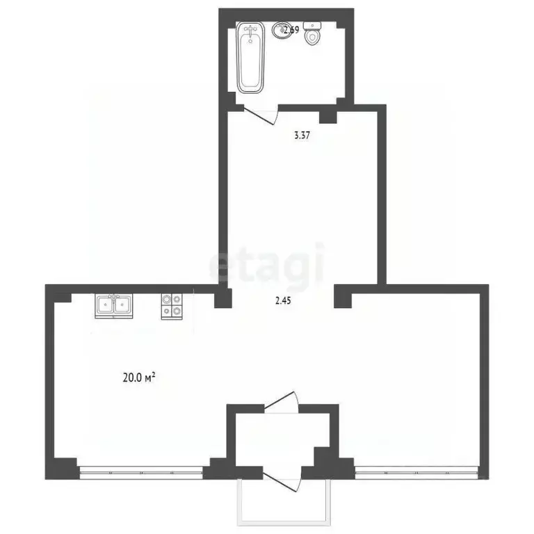 1-к кв. Севастополь Севастопольская зона ЮБК кв-л, 14А (57.0 м) - Фото 2