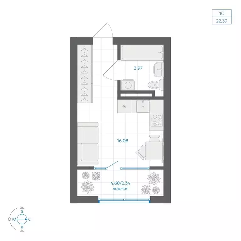 Квартира-студия: Челябинский городской округ, посёлок Пригородный, ЖК ... - Фото 2