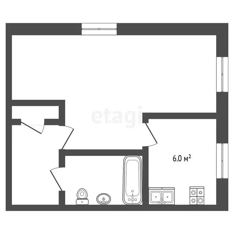 1-комнатная квартира: Томск, проспект Фрунзе, 105 (29.3 м) - Фото 0
